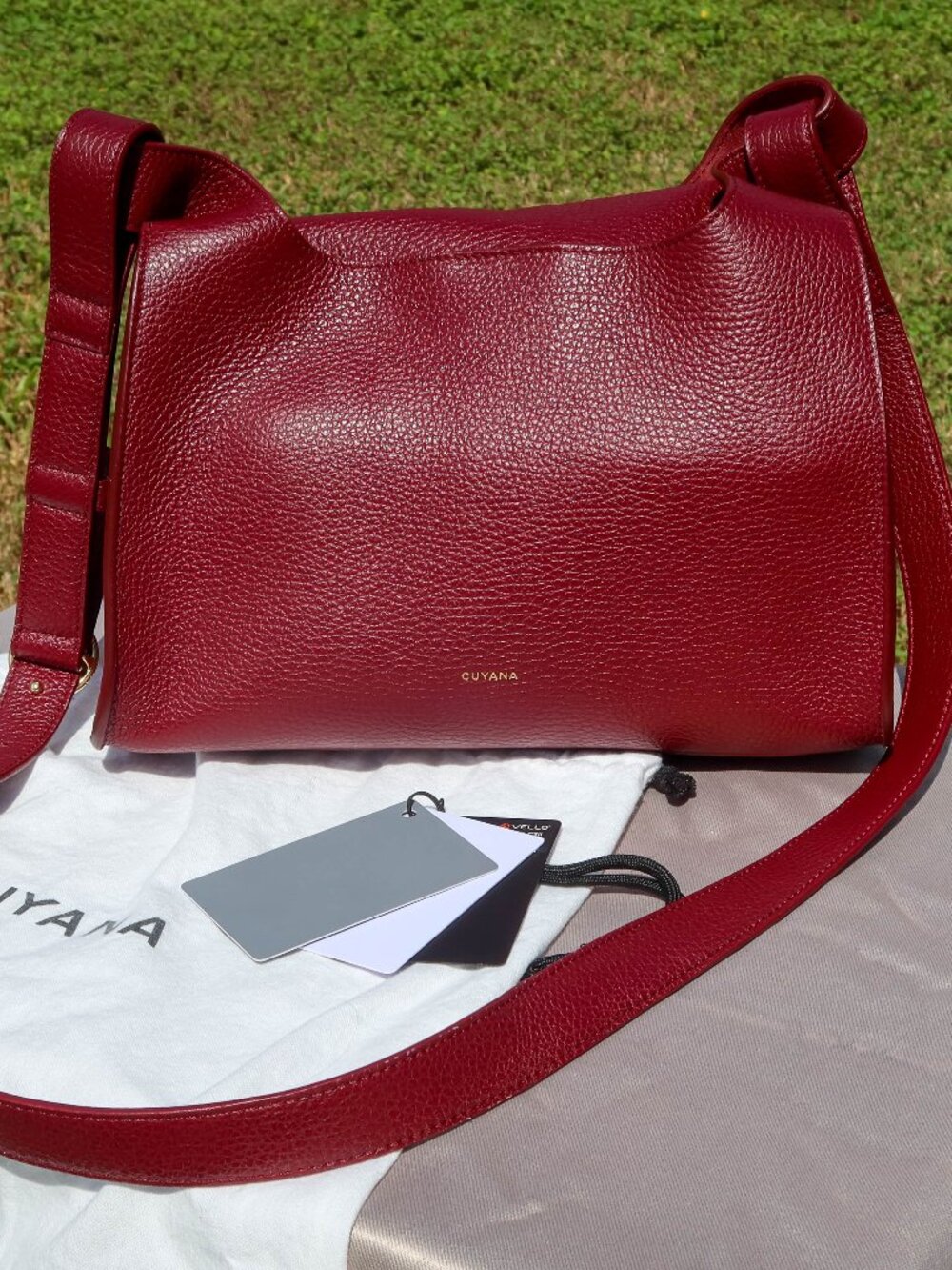 Pre-Loved Cuyana Double Loop Dark Cherry Bag